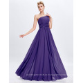 Grace Karin un hombro rebordeados largos vestidos de noche púrpura CL2015-2